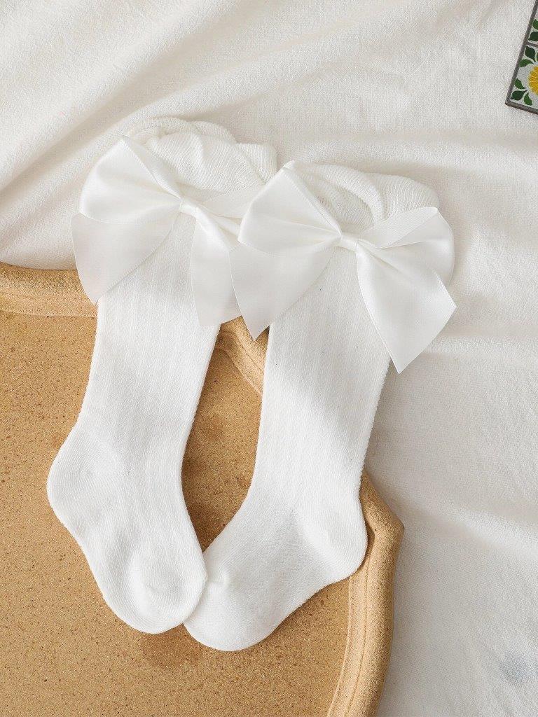 Baby White Bow Socks 2-6 Years