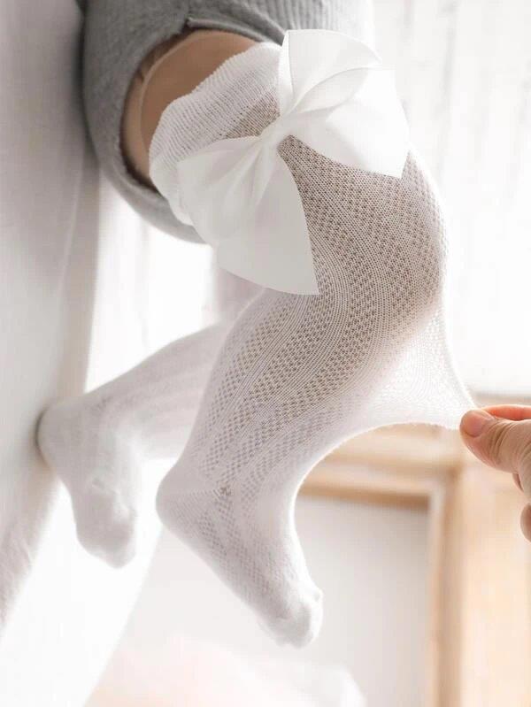 Baby White Bow Socks 2-6 Years
