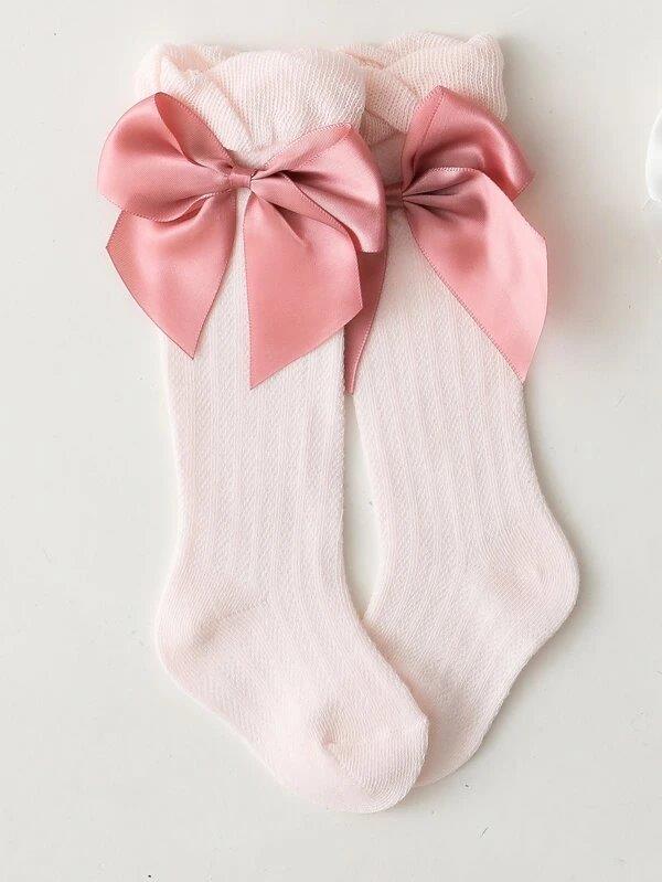 Baby Pink Bow Socks 1-2 Yrs