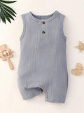 100% Cotton Crepe Dark Grey Romper
