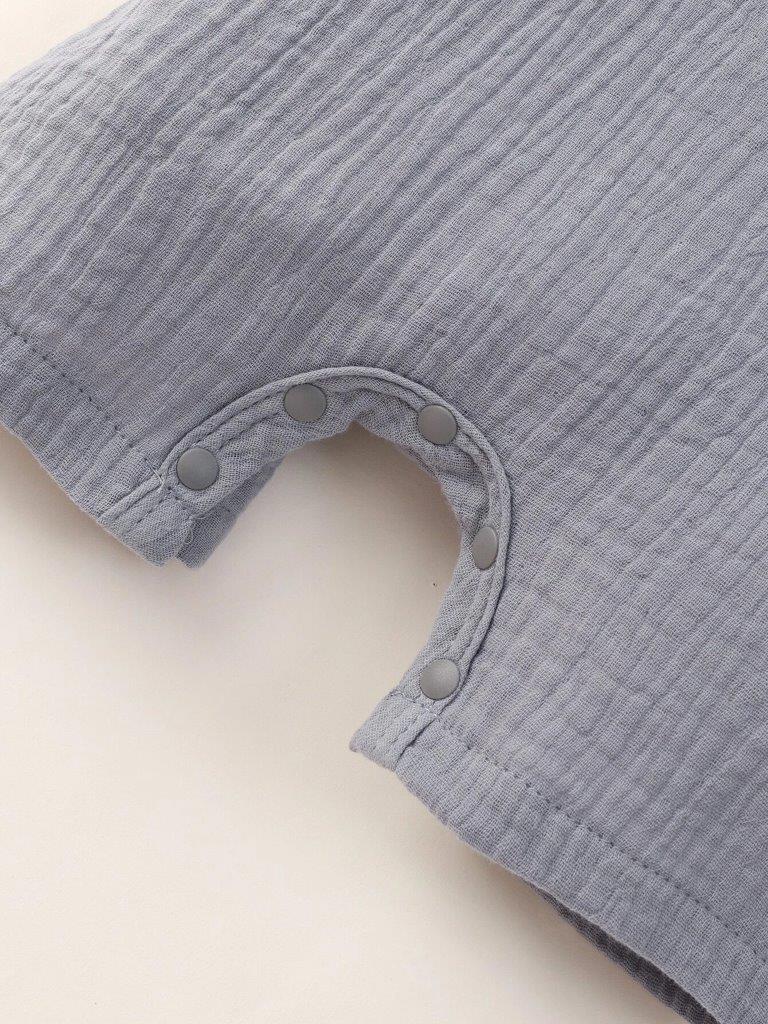 100% Cotton Crepe Dark Grey Romper
