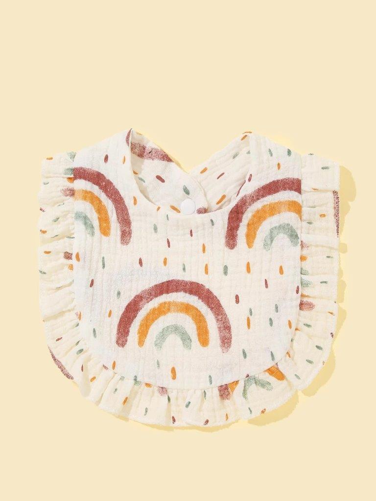 Baby Crepe Ruffle Bib Rainbow