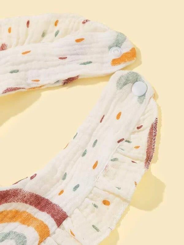 Baby Crepe Ruffle Bib Rainbow