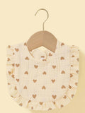 Baby Crepe Heart Ruffle Bib