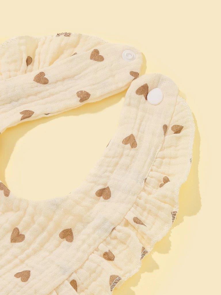 Baby Crepe Heart Ruffle Bib