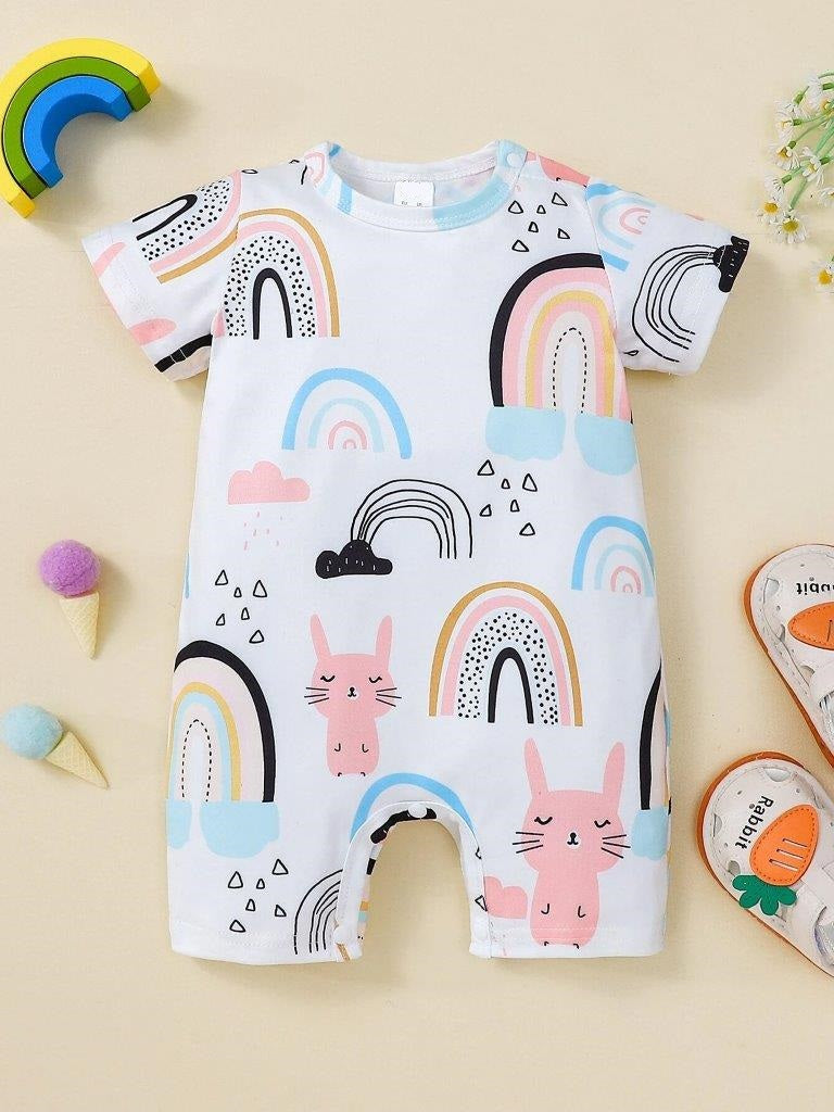 Pink Cartoon Baby Romper