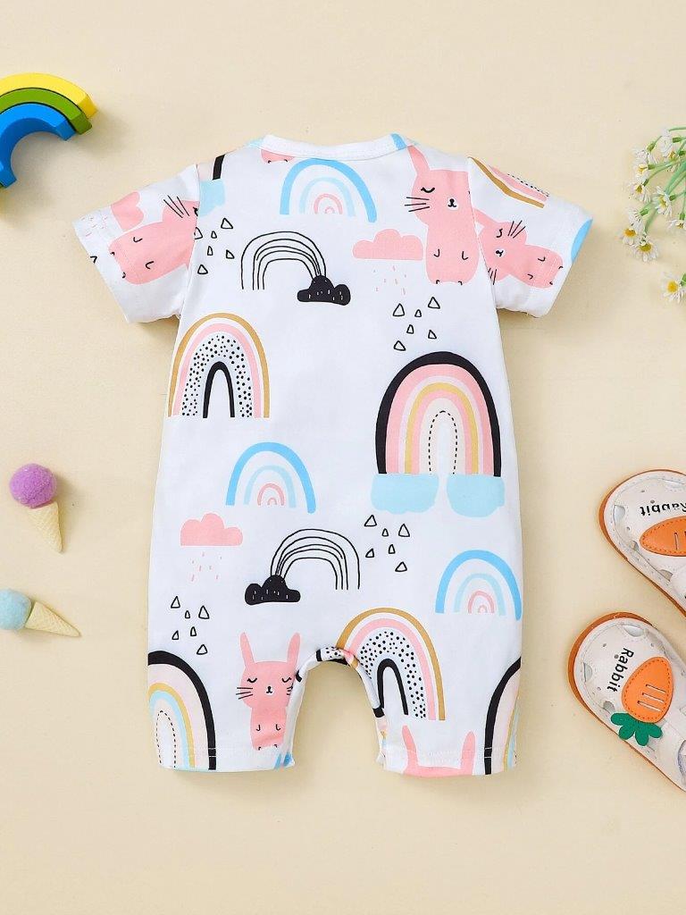 Pink Cartoon Baby Romper