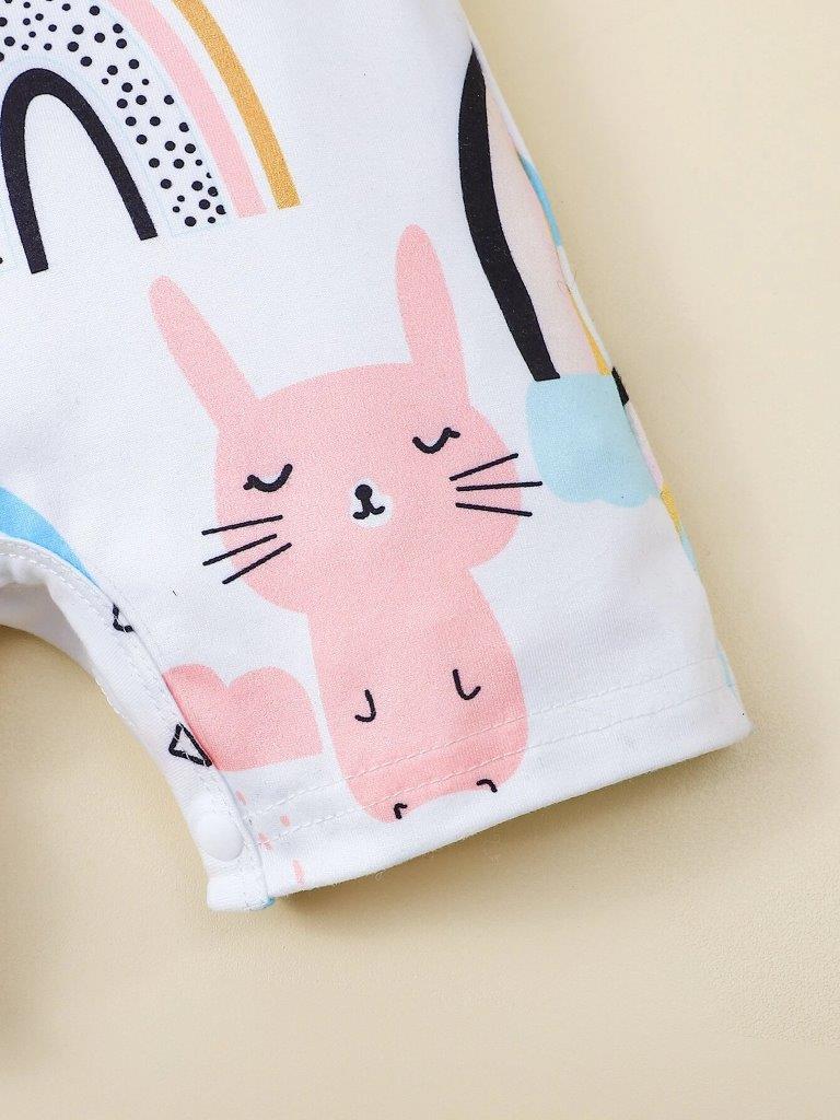 Pink Cartoon Baby Romper