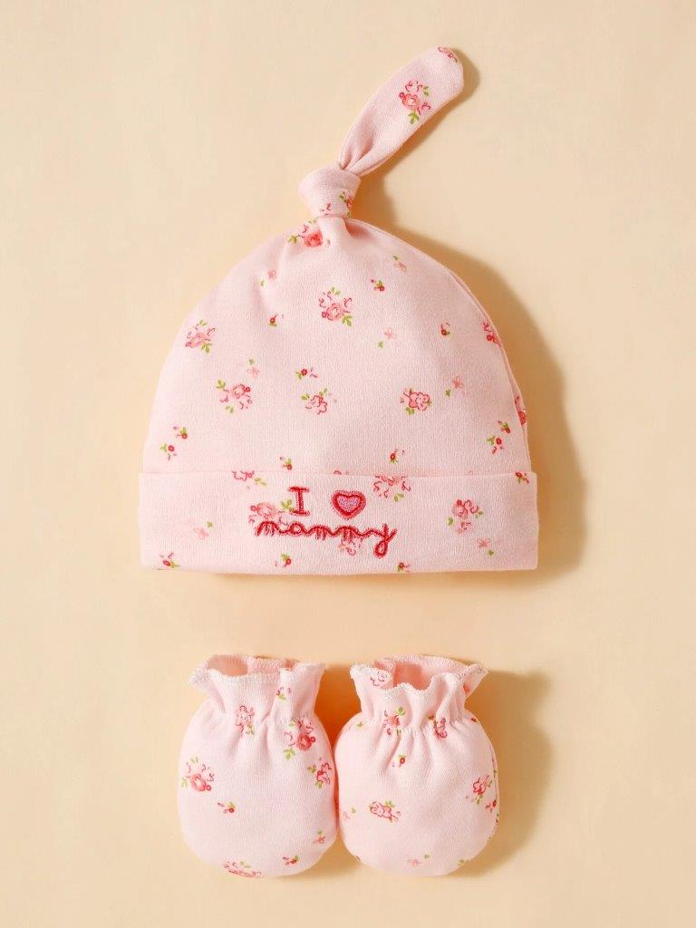 Baby Beanie And Mitten Set