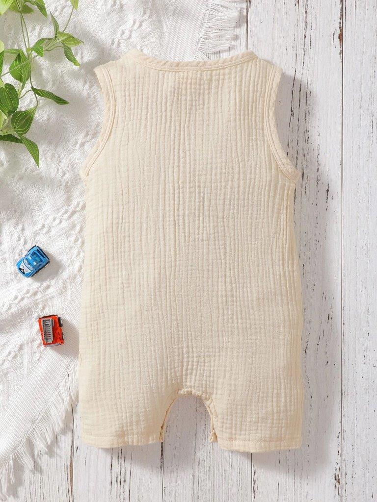 100% Cotton Crepe Ivory Romper