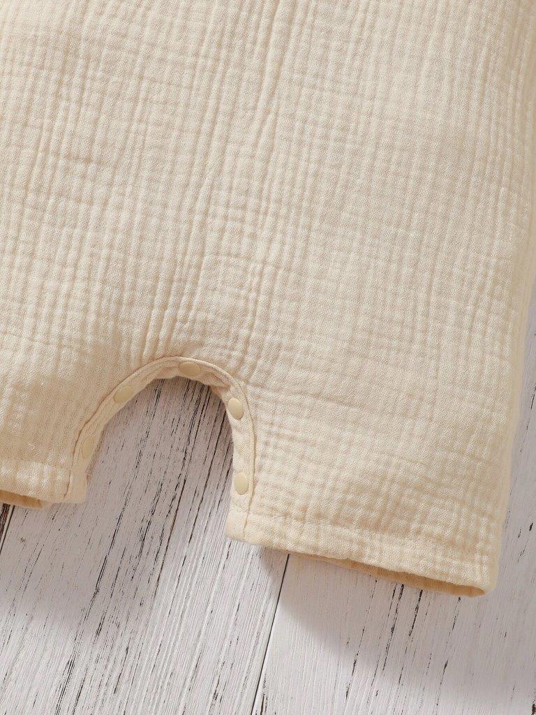 100% Cotton Crepe Ivory Romper