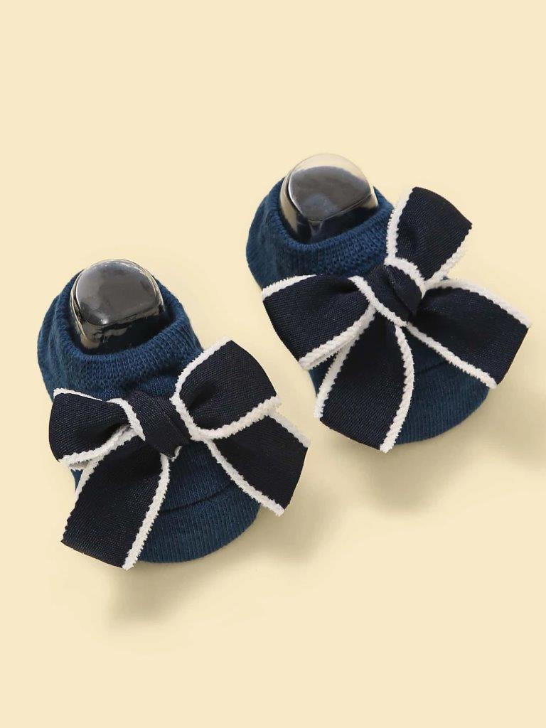 Baby Ankle Socks With Bow Navy