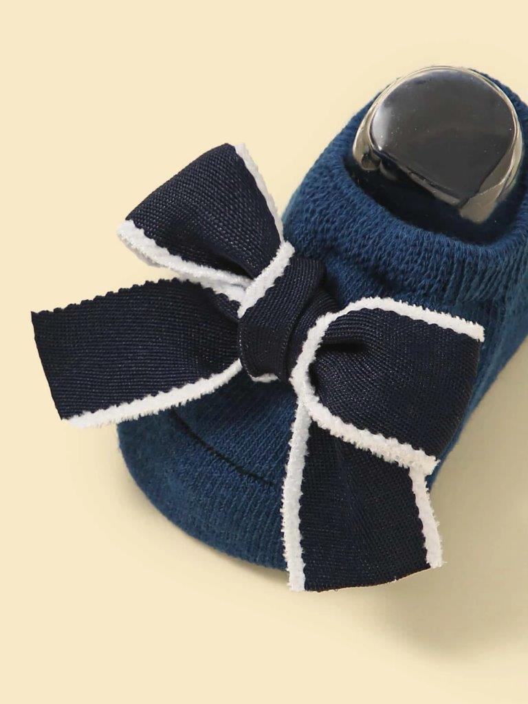 Baby Ankle Socks With Bow Navy