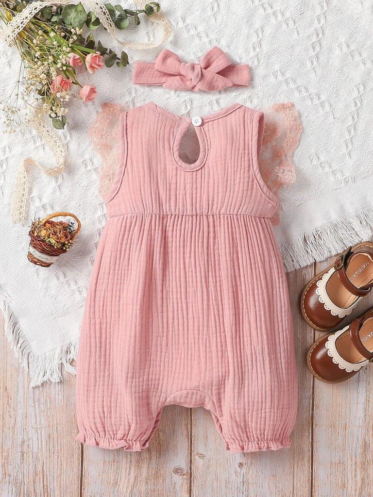Lace Ruffle Trim Romper