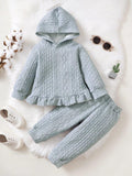 Baby Cable Patterned 2 Piece Hoodie Set