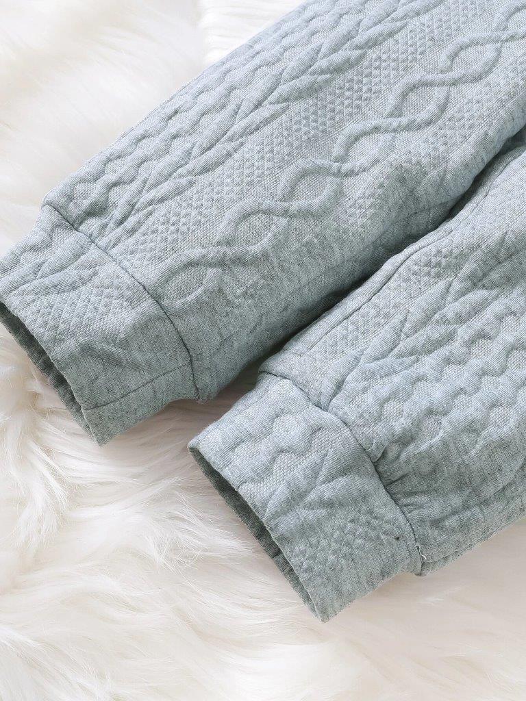 Baby Cable Patterned 2 Piece Hoodie Set