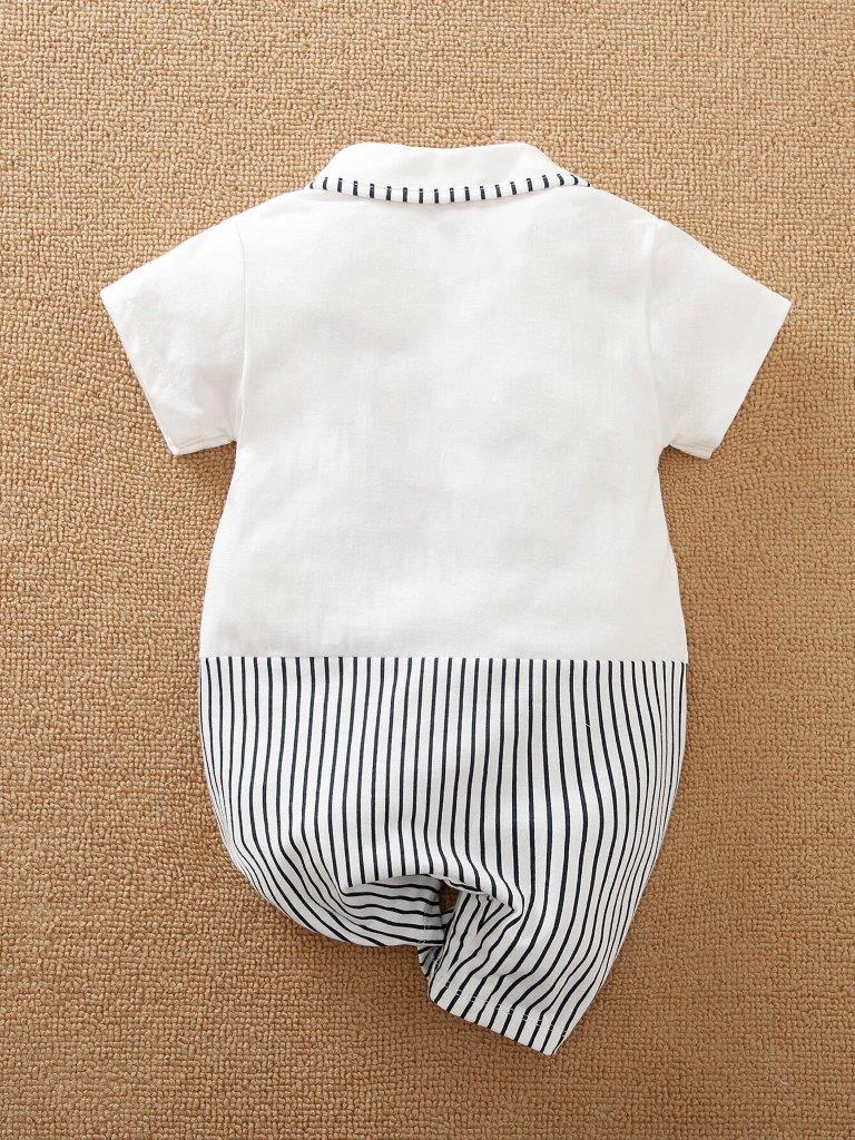Striped Bow Tie Baby Grow