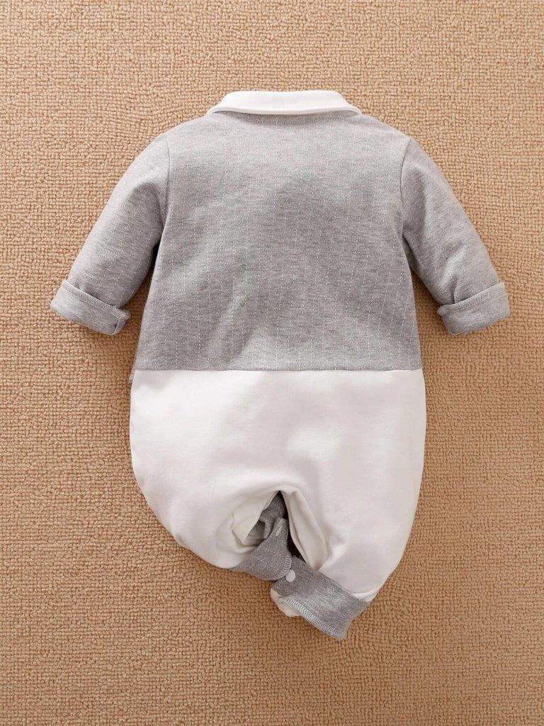 Baby Stripe Print 2 in 1 Jumpsuit Grey