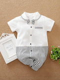 Striped Bow Tie Baby Grow