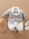 Baby Stripe Print 2 in 1 Jumpsuit Grey