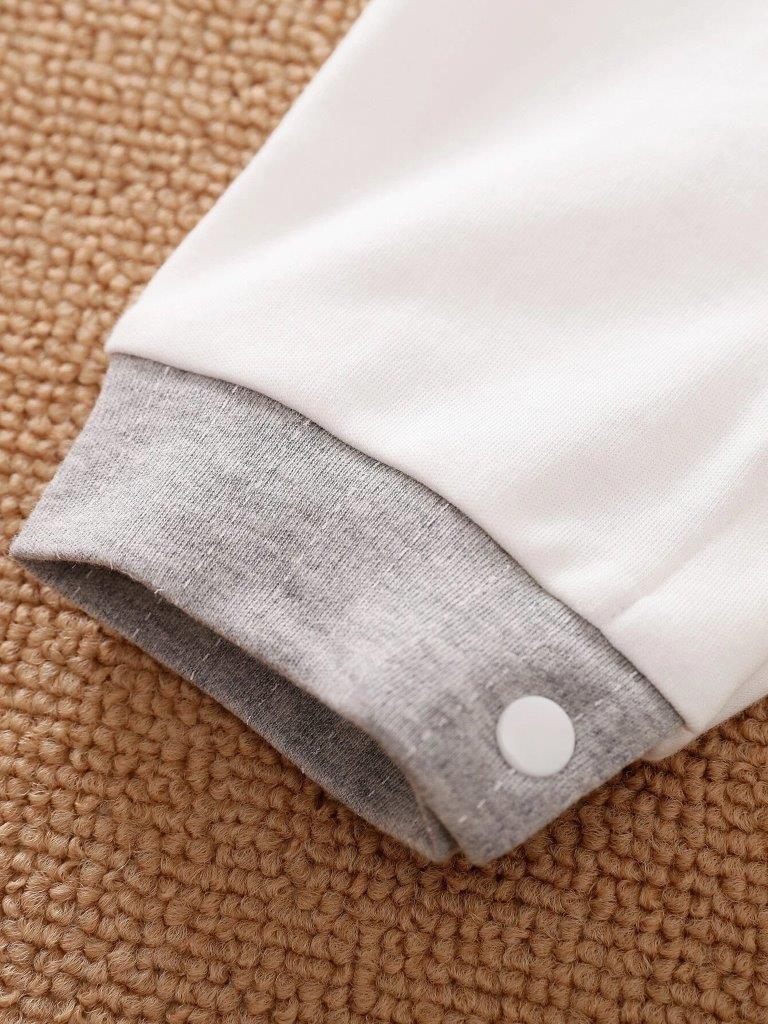 Baby Stripe Print 2 in 1 Jumpsuit Grey