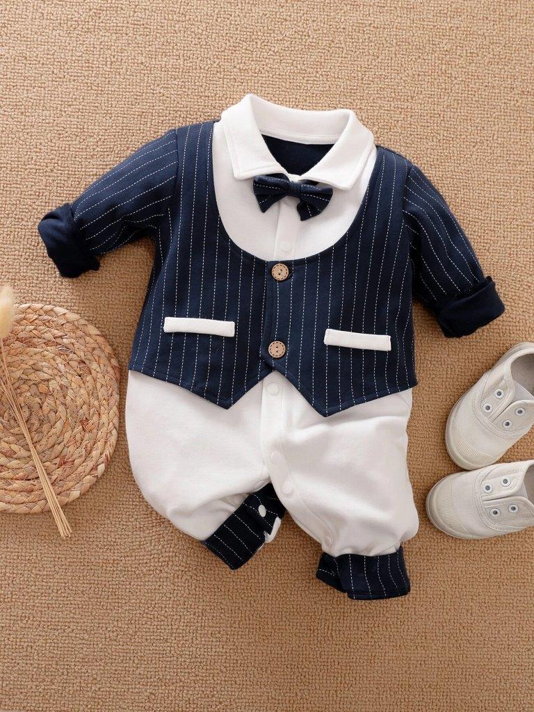 Baby Stripe Print 2 in 1 Jumpsuit