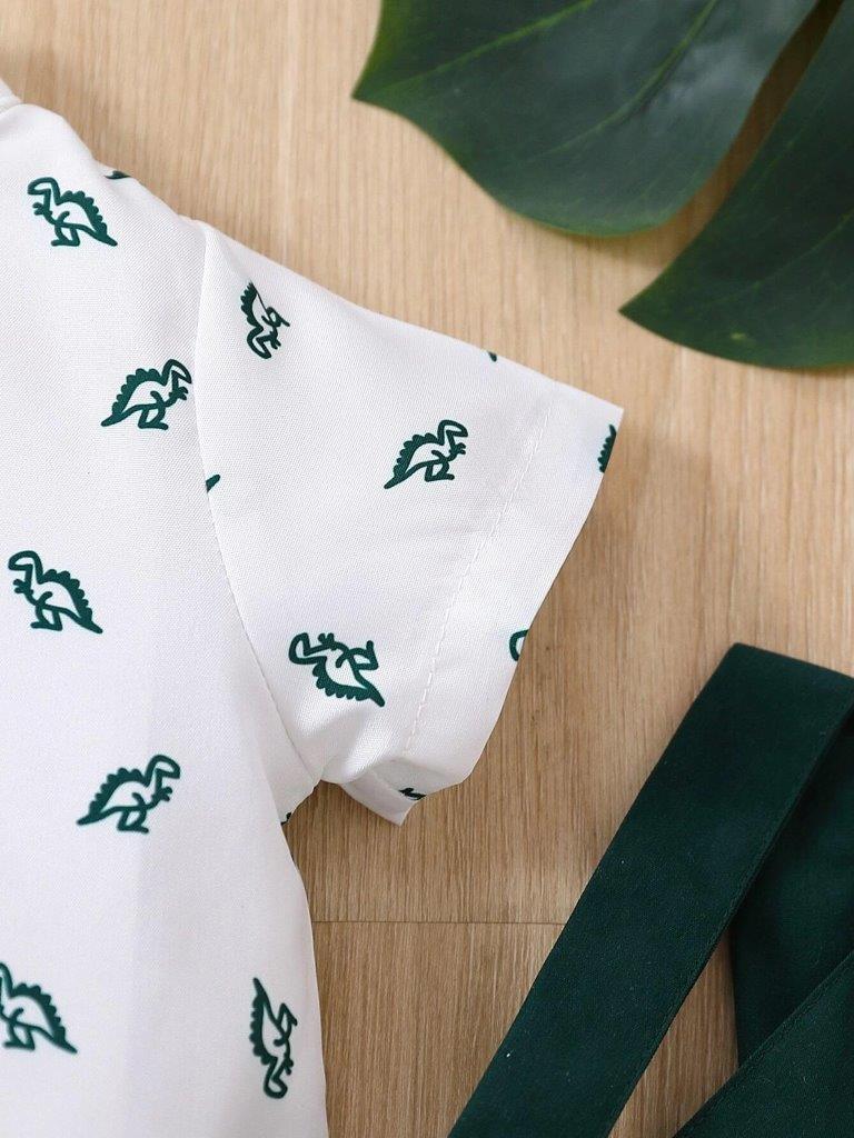 Baby Dinosaur Bow Tie Formal Outfit Green