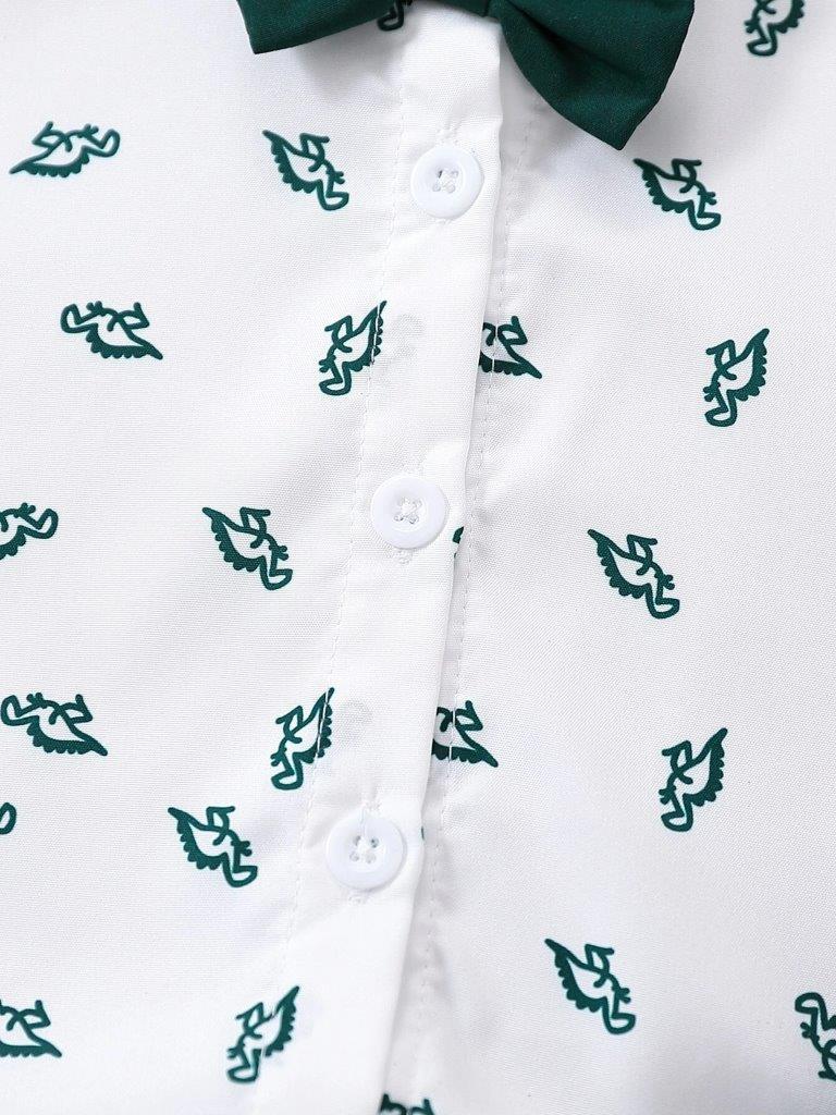 Baby Dinosaur Bow Tie Formal Outfit Green