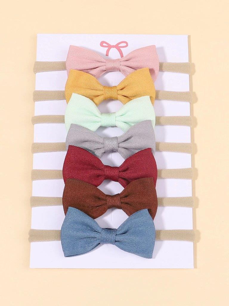 Baby 7 Piece Bow Set
