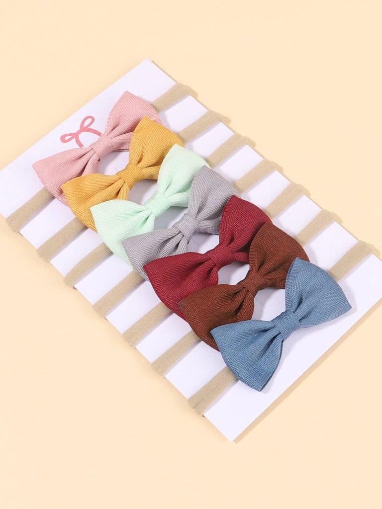 Baby 7 Piece Bow Set