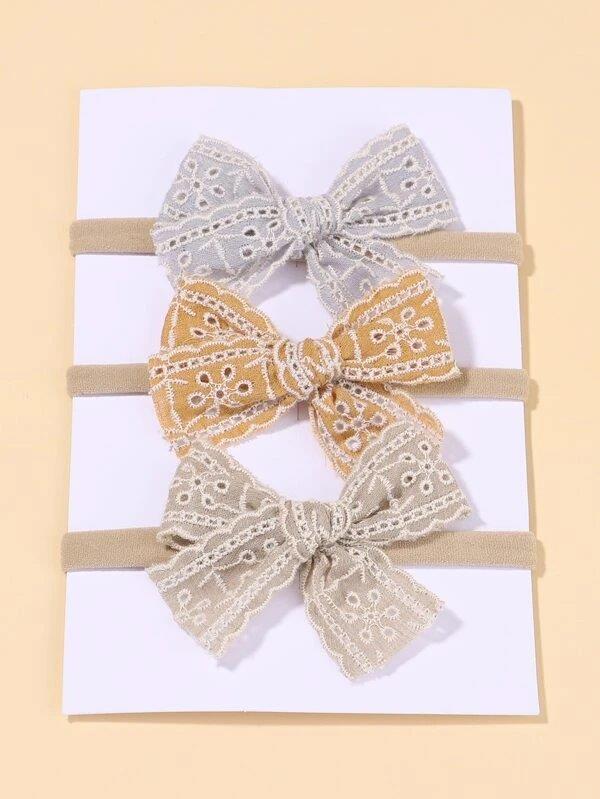 Baby 3 Piece Bow Set