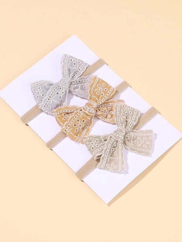 Baby 3 Piece Bow Set