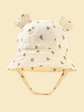 Baby Ear Bucket Hat Brown Heart