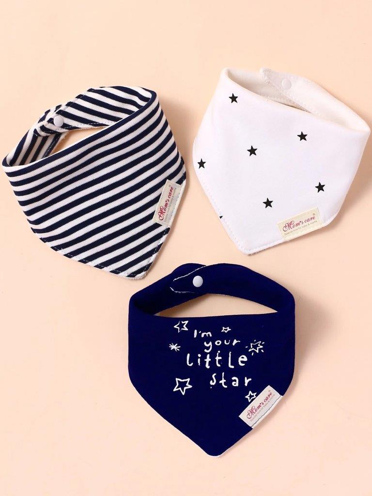 Baby 3 Pack Bandana Star Bib Set