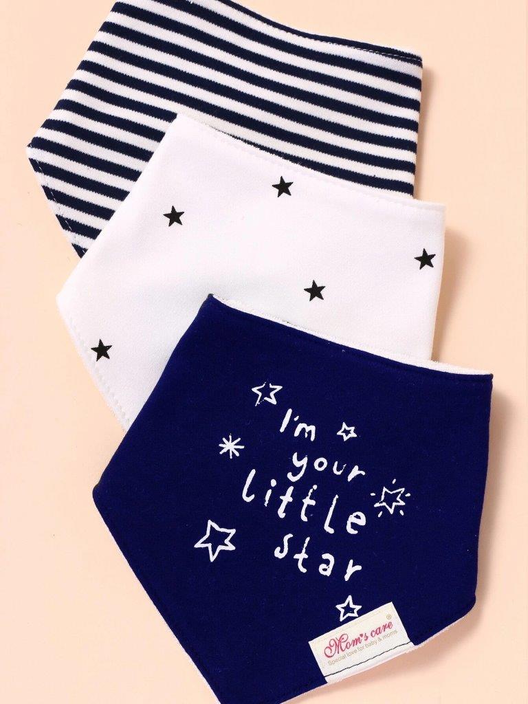 Baby 3 Pack Bandana Star Bib Set
