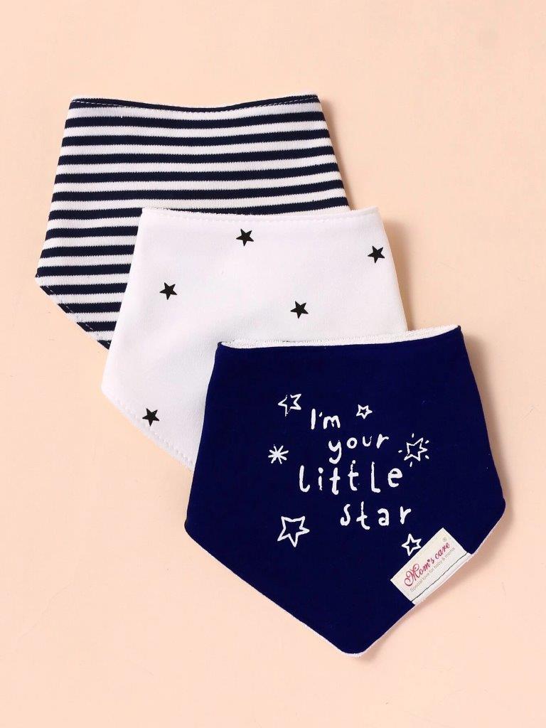 Baby 3 Pack Bandana Star Bib Set