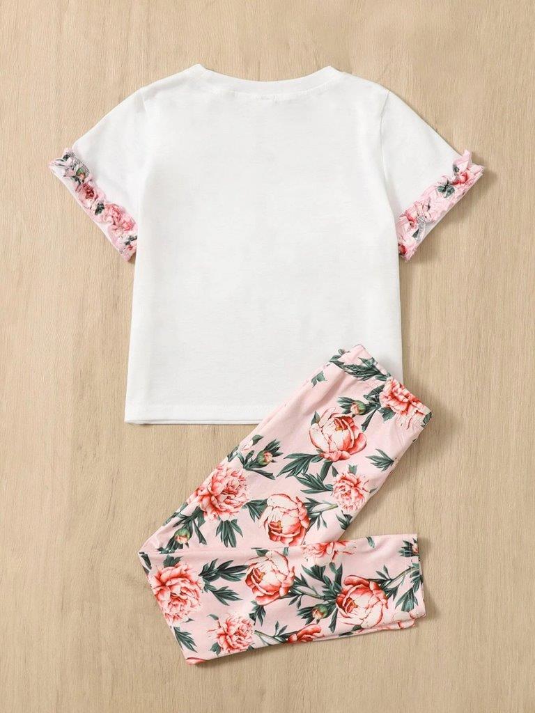 Toddler Girls Floral Tee And Leggings Set