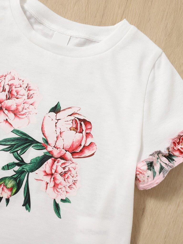 Toddler Girls Floral Tee And Leggings Set