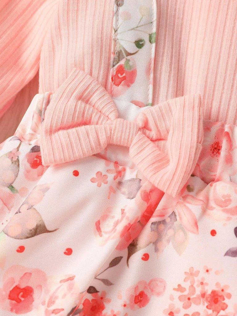 Baby Floral Bodysuit Dress With Headband