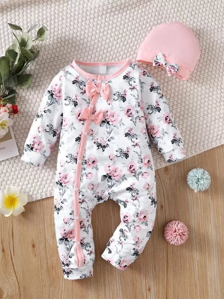Baby 2 Piece Floral Print Bo Jumpsuit