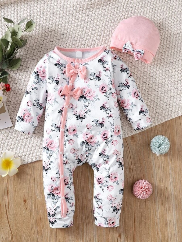 Baby 2 Piece Floral Print Bo Jumpsuit