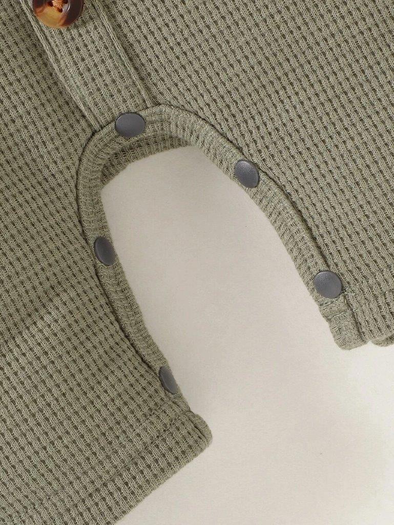 Baby Front Pocket Detailed Jumpsuit Army Green