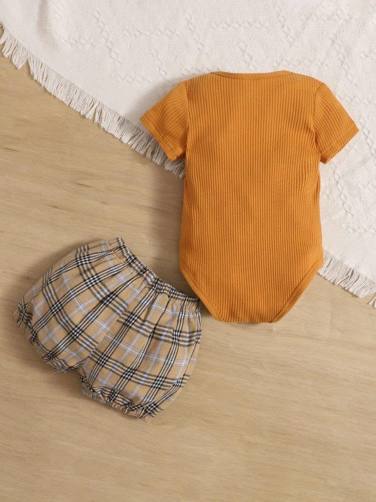 Baby 2 Piece Bodysuit And Shorts Set