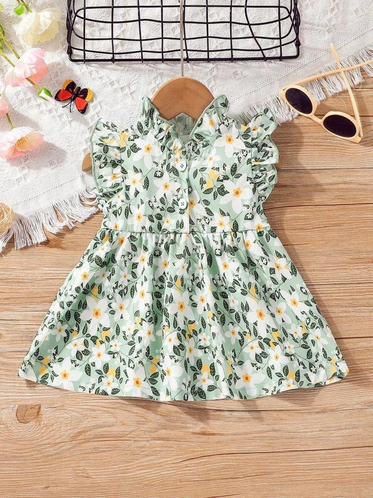 Baby Floral Print Ruffle Dress