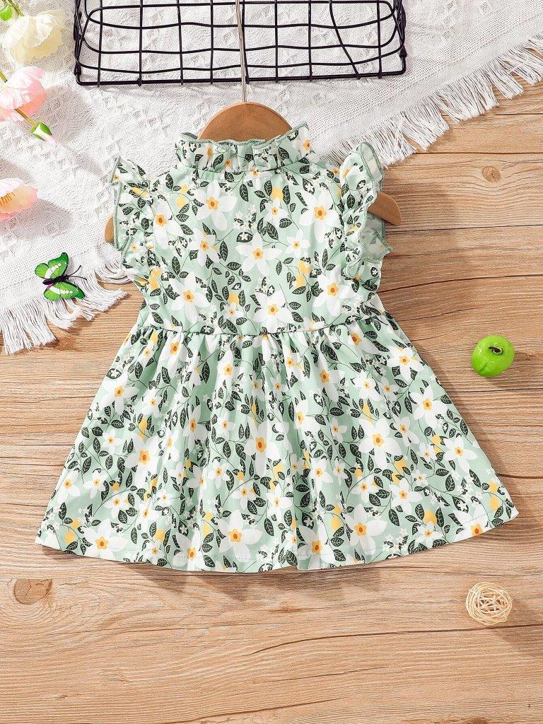 Baby Floral Print Ruffle Dress