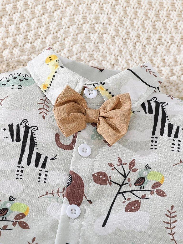 Baby Cartoon Bow Tie Outfit