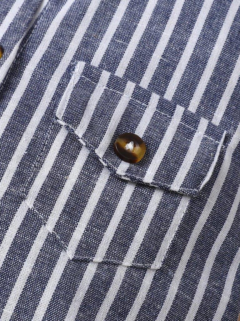 Baby Stripe Pocket Jumpsuit Grey