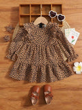 Baby Black Print Ruffle Sleeve Dress