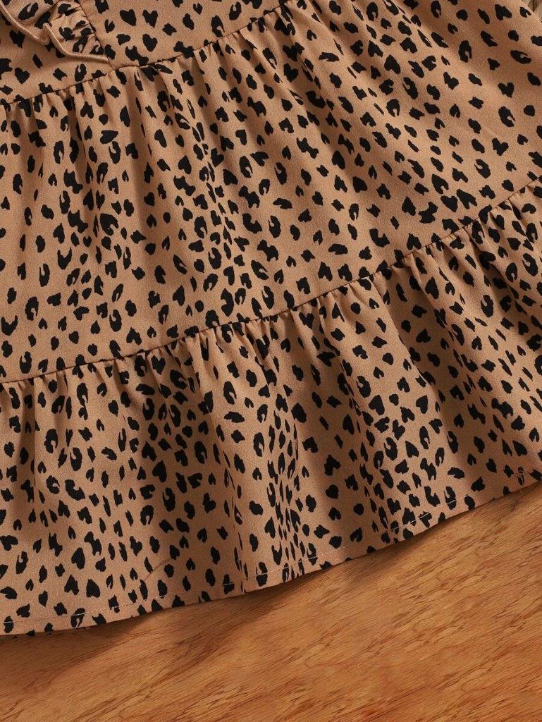 Baby Black Print Ruffle Sleeve Dress