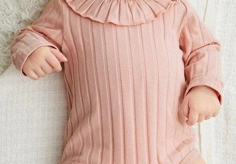 Baby Ribbed Knit Ruffle Bodysuit